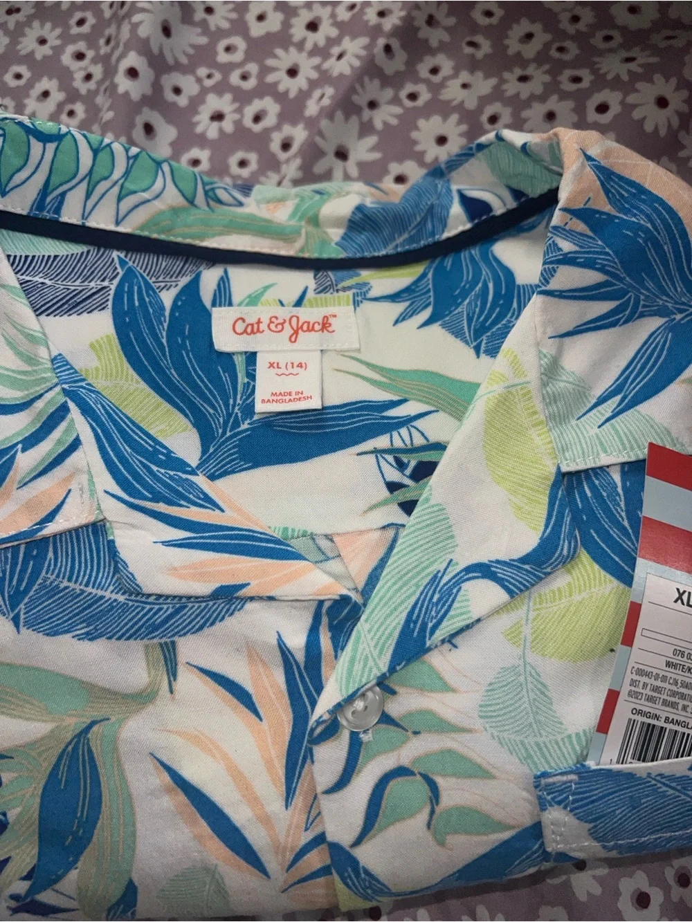 The Children's Place White Novelty Print Button-Down Shirt with Multicolor Icons